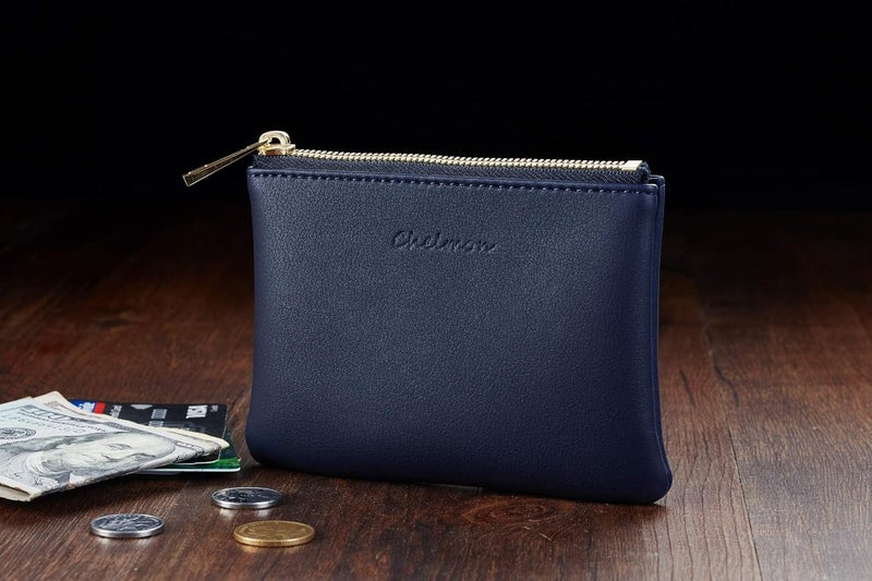 Chelmon Vegan Leather Coin Purse Pouch Change Purse With Zipper For Men Women - Image 5